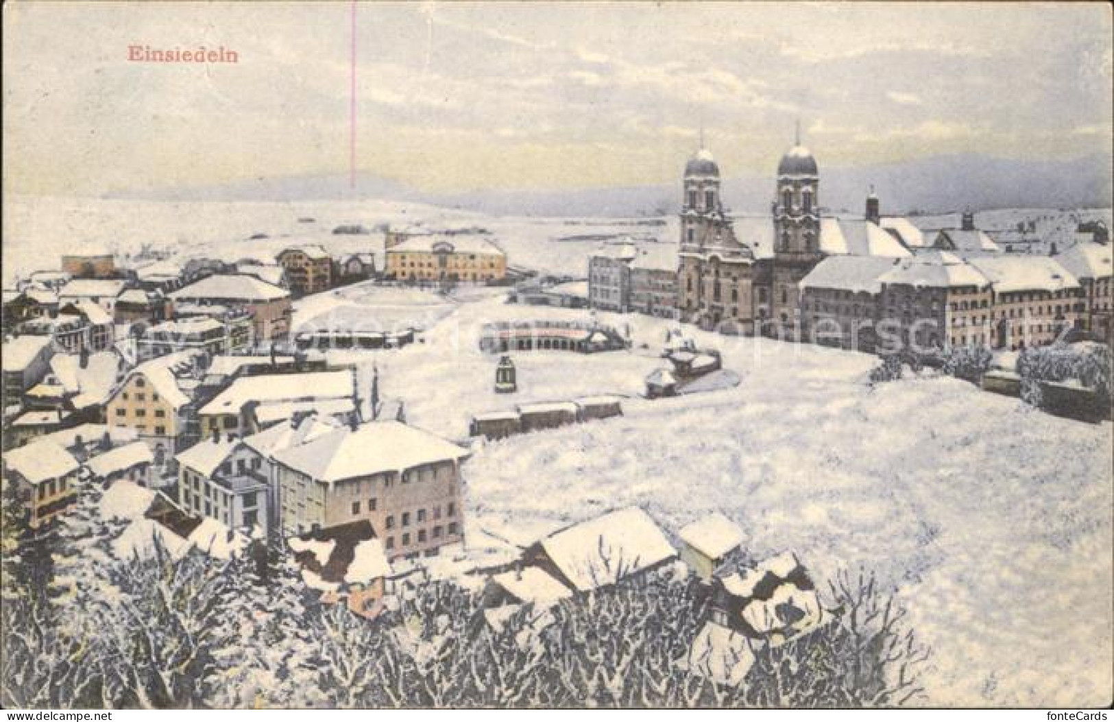 11776869 Einsiedeln SZ Winterpanorama Kloster Einsiedeln - Sonstige & Ohne Zuordnung