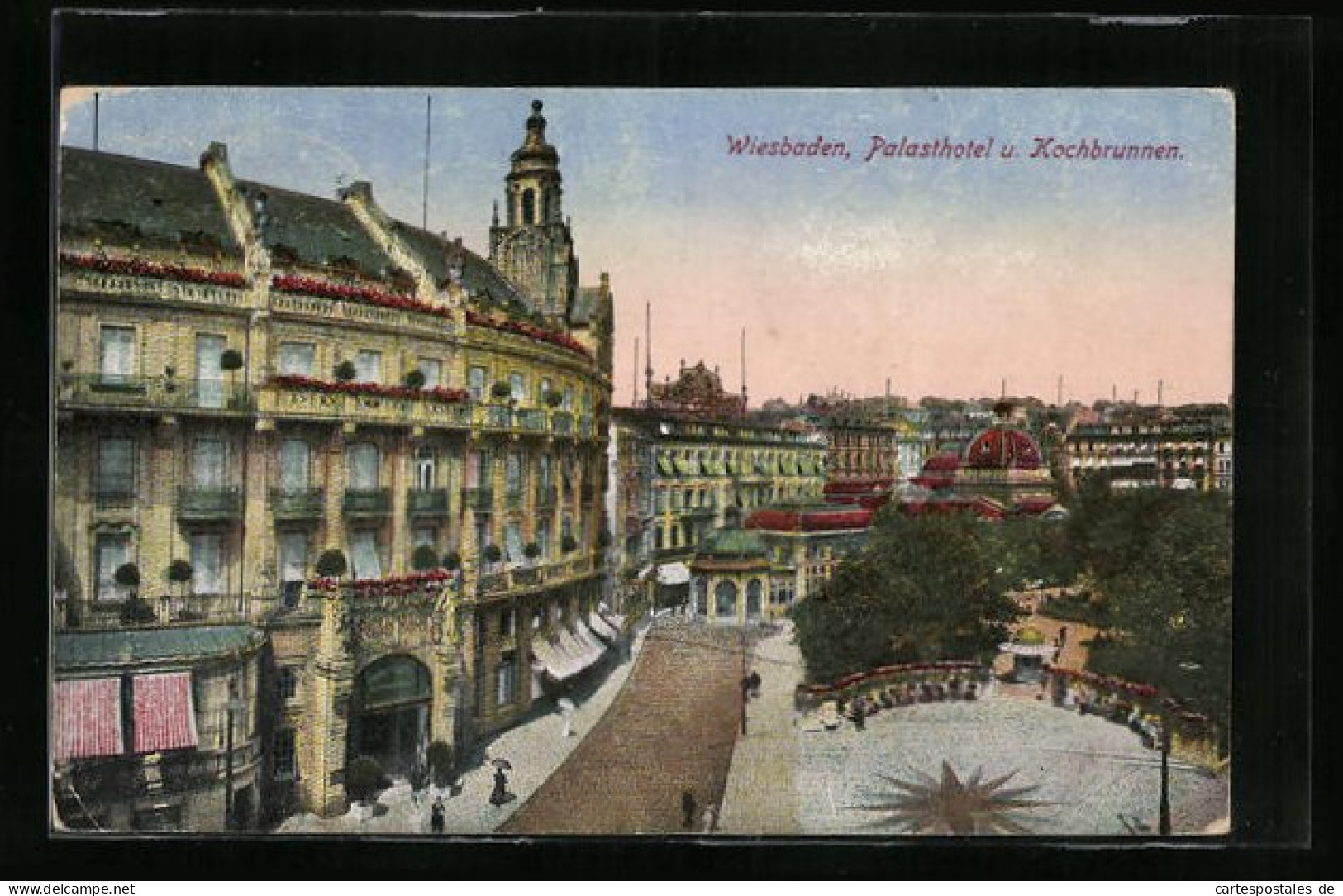 AK Wiesbaden, Palasthotel Und Kochbrunnen  - Wiesbaden