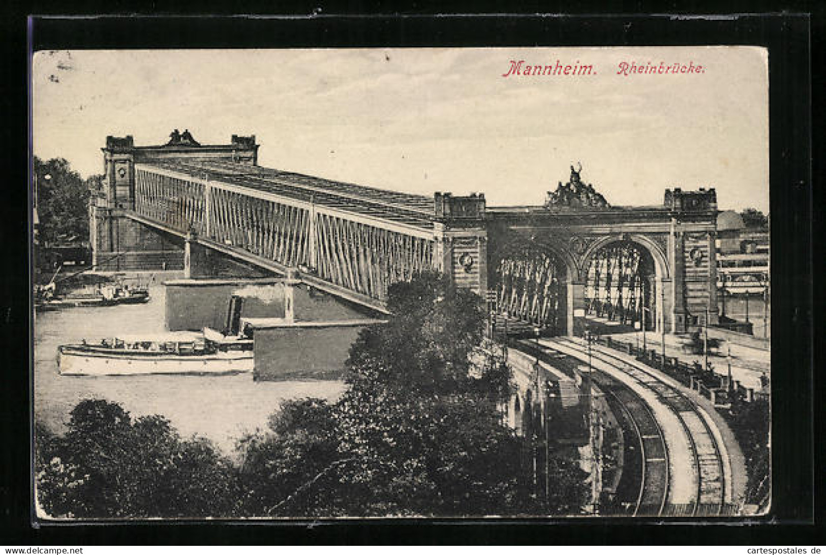 AK Mannheim, Rheinbrücke  - Mannheim
