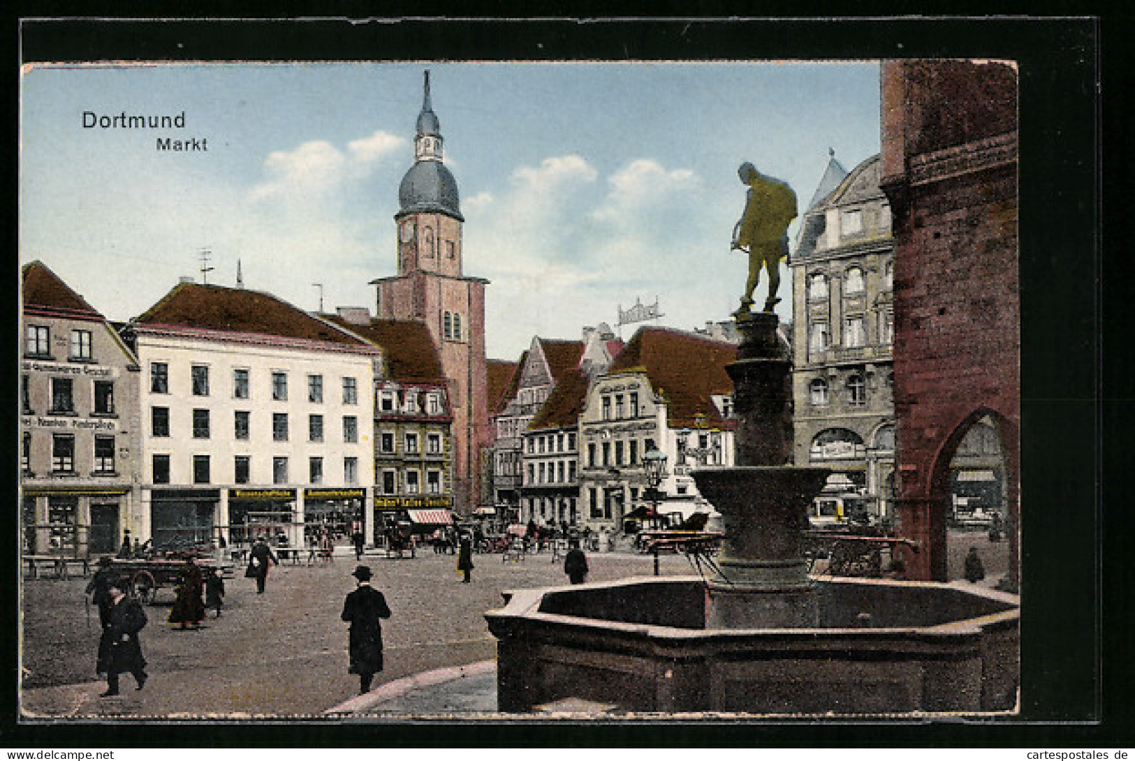 AK Dortmund, Markt Mit Brunnen  - Dortmund