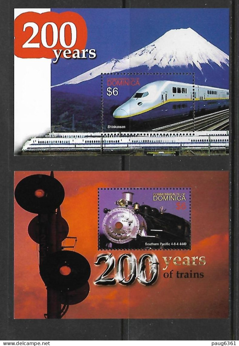 DOMINICA 2004 TRAINS YVERT N°B492/493 NEUF MNH** - Treinen