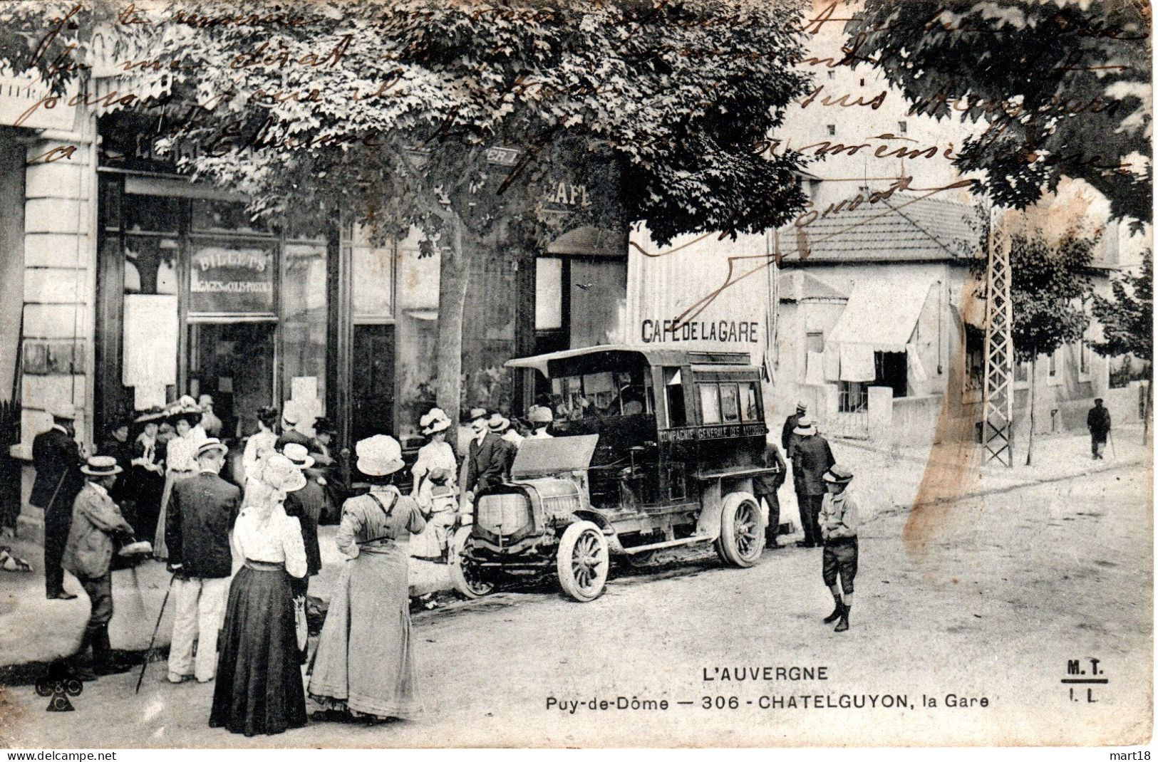 C.P.A. CHATELGUYON (63) - Café De La Gare - Automobile - Auvergne - MTIL 306 - - Châtel-Guyon
