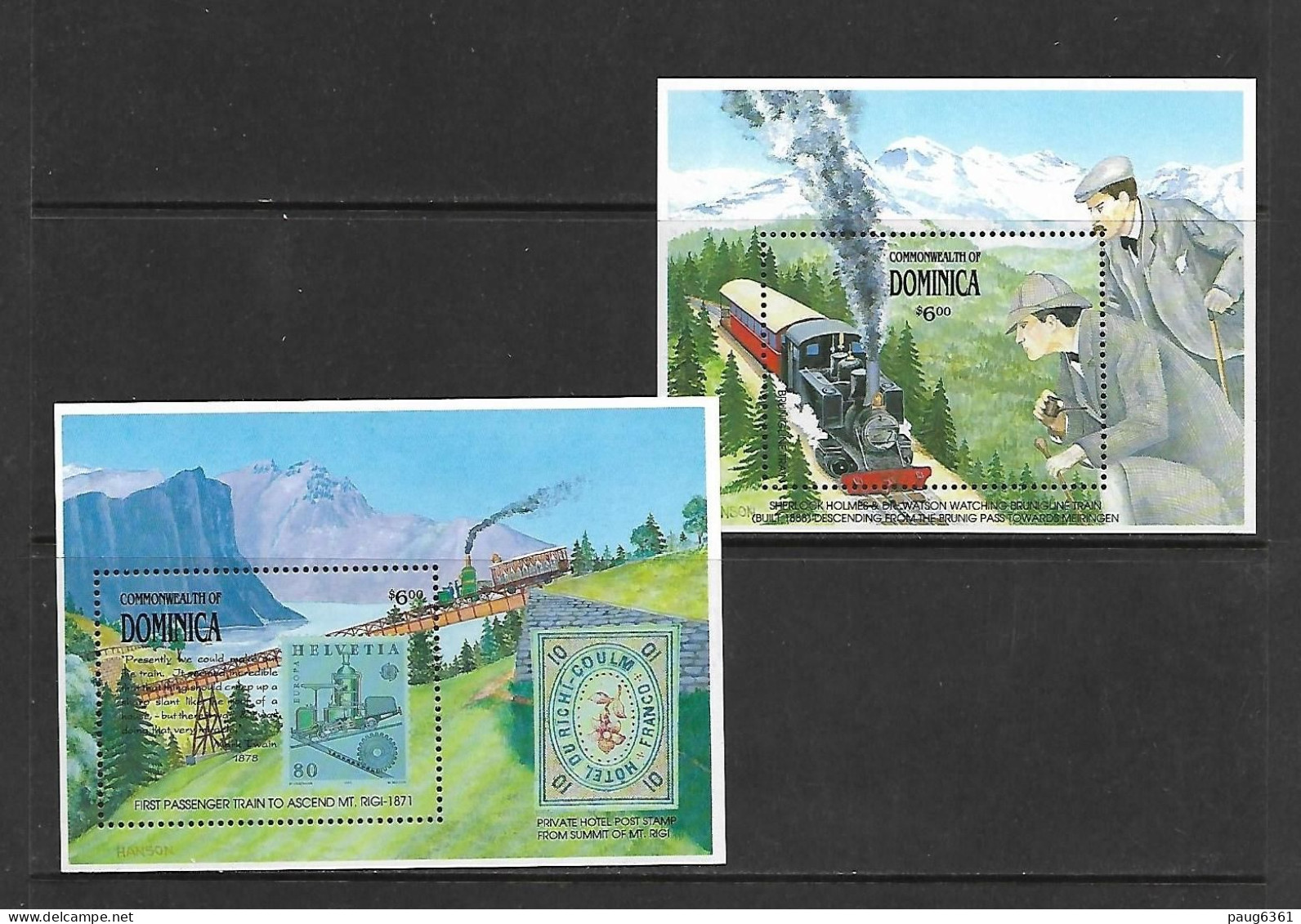 DOMINICA 1991 TRAINS YVERT N°B175-B190 NEUF MNH** - Treinen