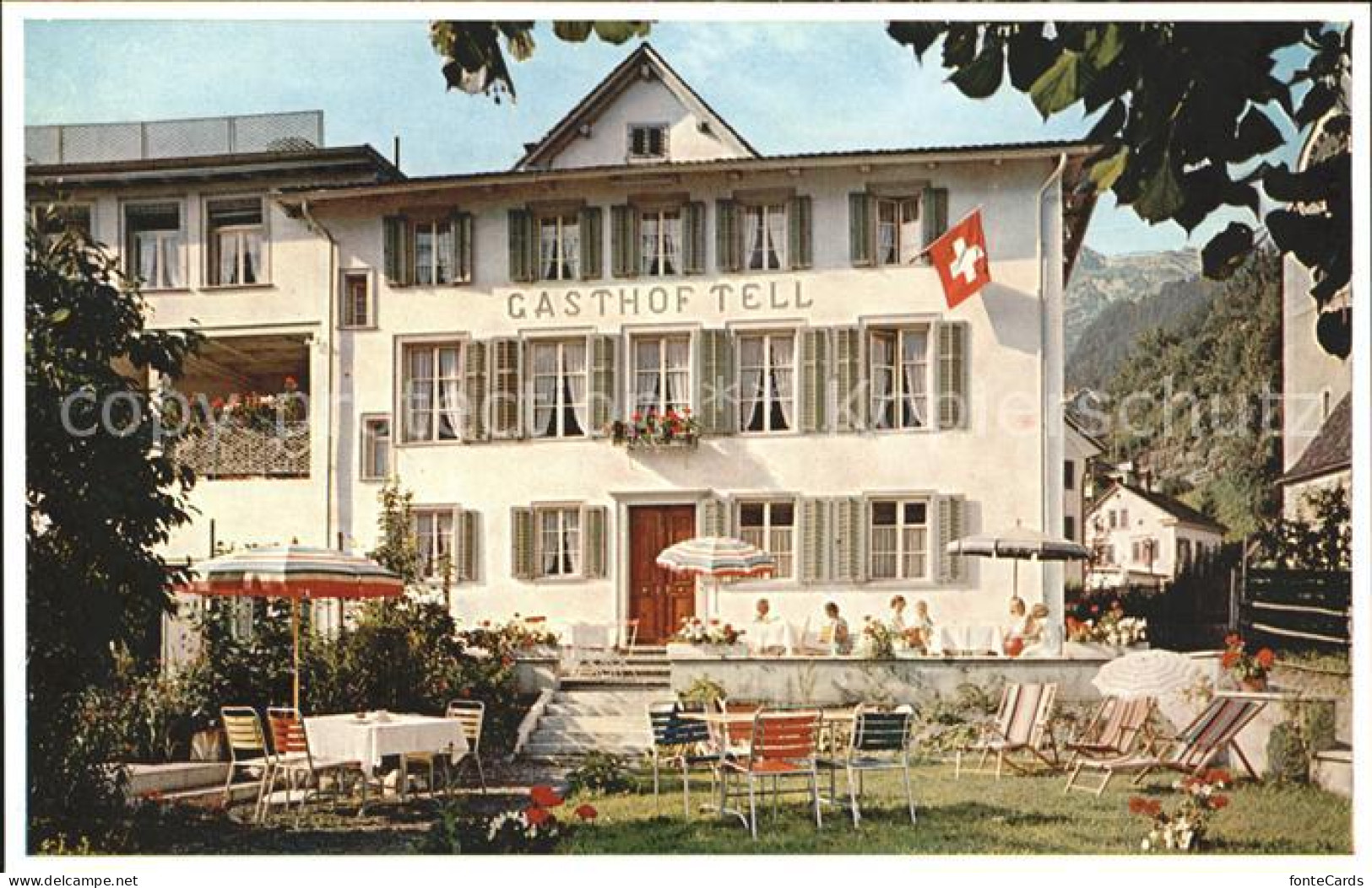 11759129 Walensee Hotel Tell-Muehlehorn Gartenterrasse Walensee - Sonstige & Ohne Zuordnung