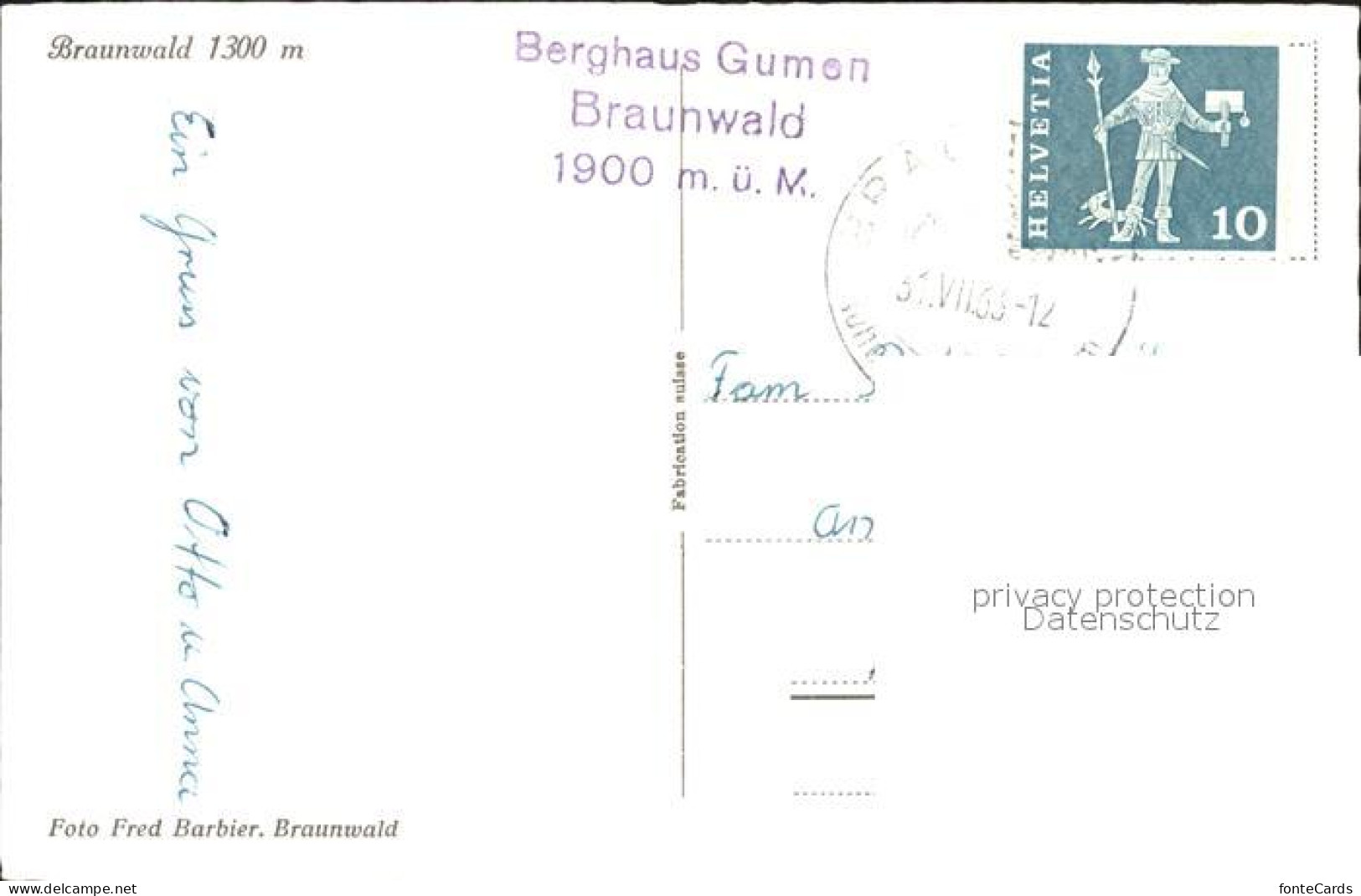11758729 Braunwald GL Sessellift Bergbahn Berghaus Gumen Braunwald - Other & Unclassified