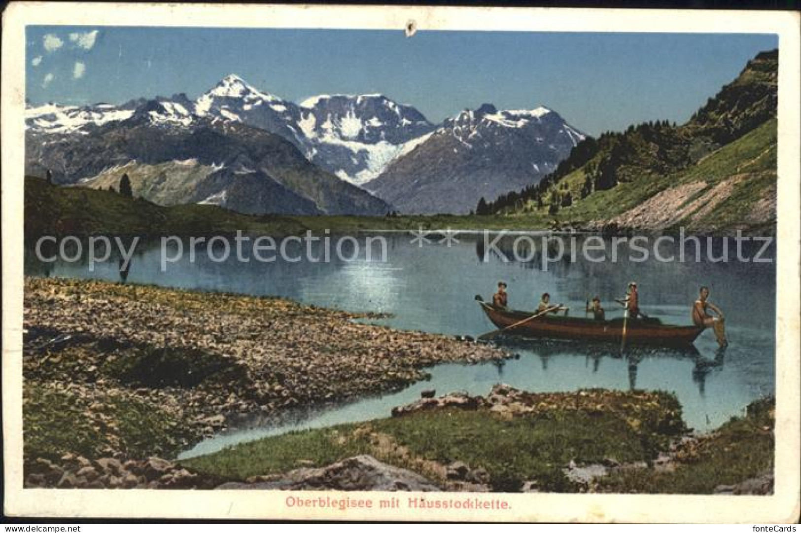 11758599 Oberblegisee Mit Hausstockkette Boot Luchsingen - Andere & Zonder Classificatie