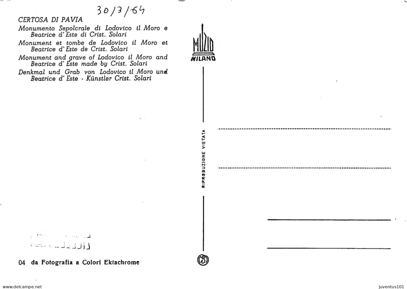 CPSM Certosa Di Pavia      L2921 - Pavia