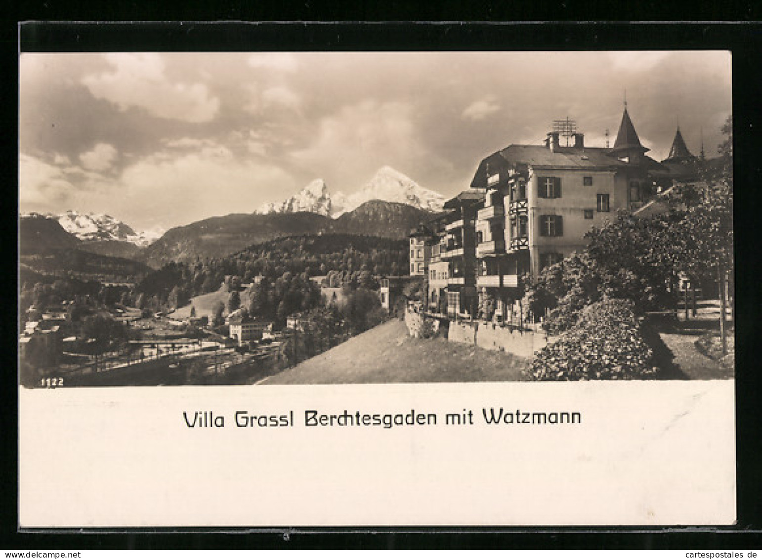 AK Berchtesgaden, Hotel Villa Grassl Mit Watzmann  - Berchtesgaden
