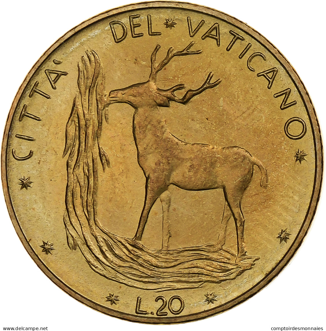 Vatican, Paul VI, 20 Lire, 1977 - Anno XV, Rome, Bronze-Aluminium, SPL+, KM:120 - Vaticano