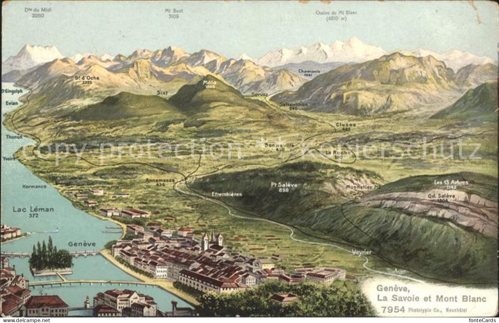 11754839 Geneve GE La Savoie Lac Leman Et Mont Blanc Panorama Geneve - Other & Unclassified