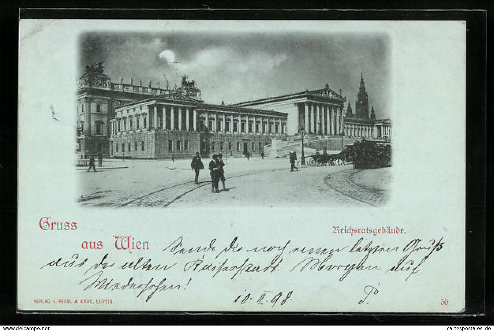 Mondschein-AK Wien, Blick Zum Reichstagsgebäude  - Autres & Non Classés