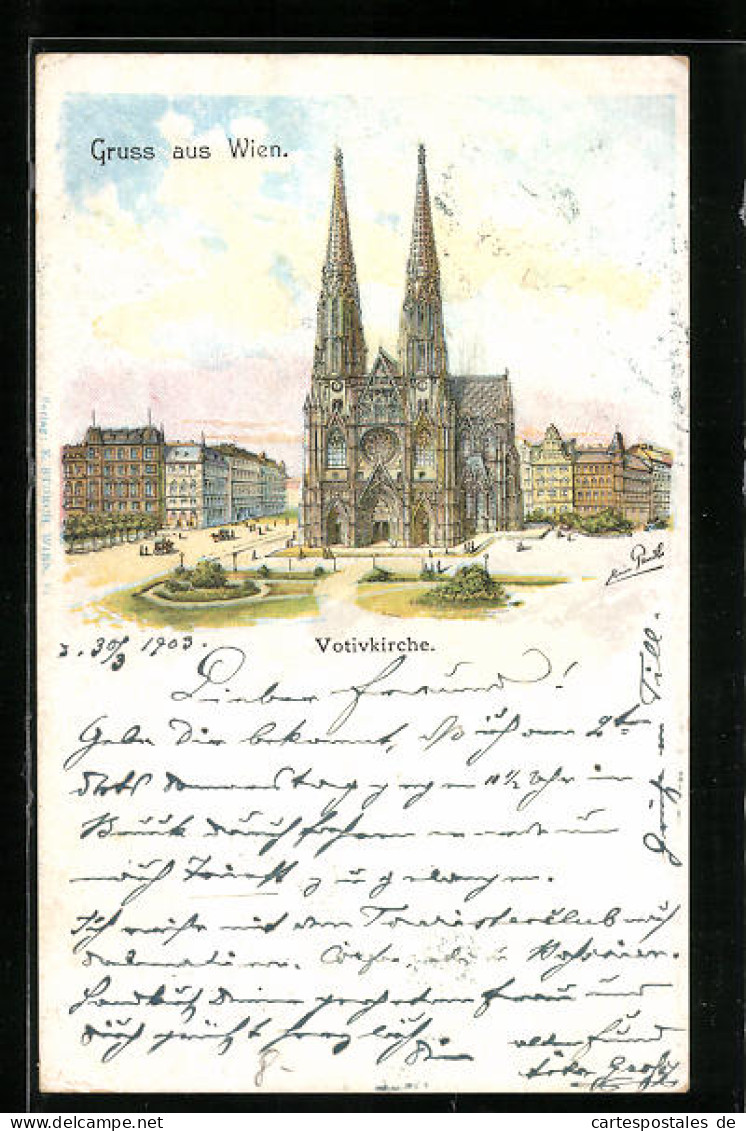 Lithographie Wien, Votivkirche Mit Anlagen  - Sonstige & Ohne Zuordnung