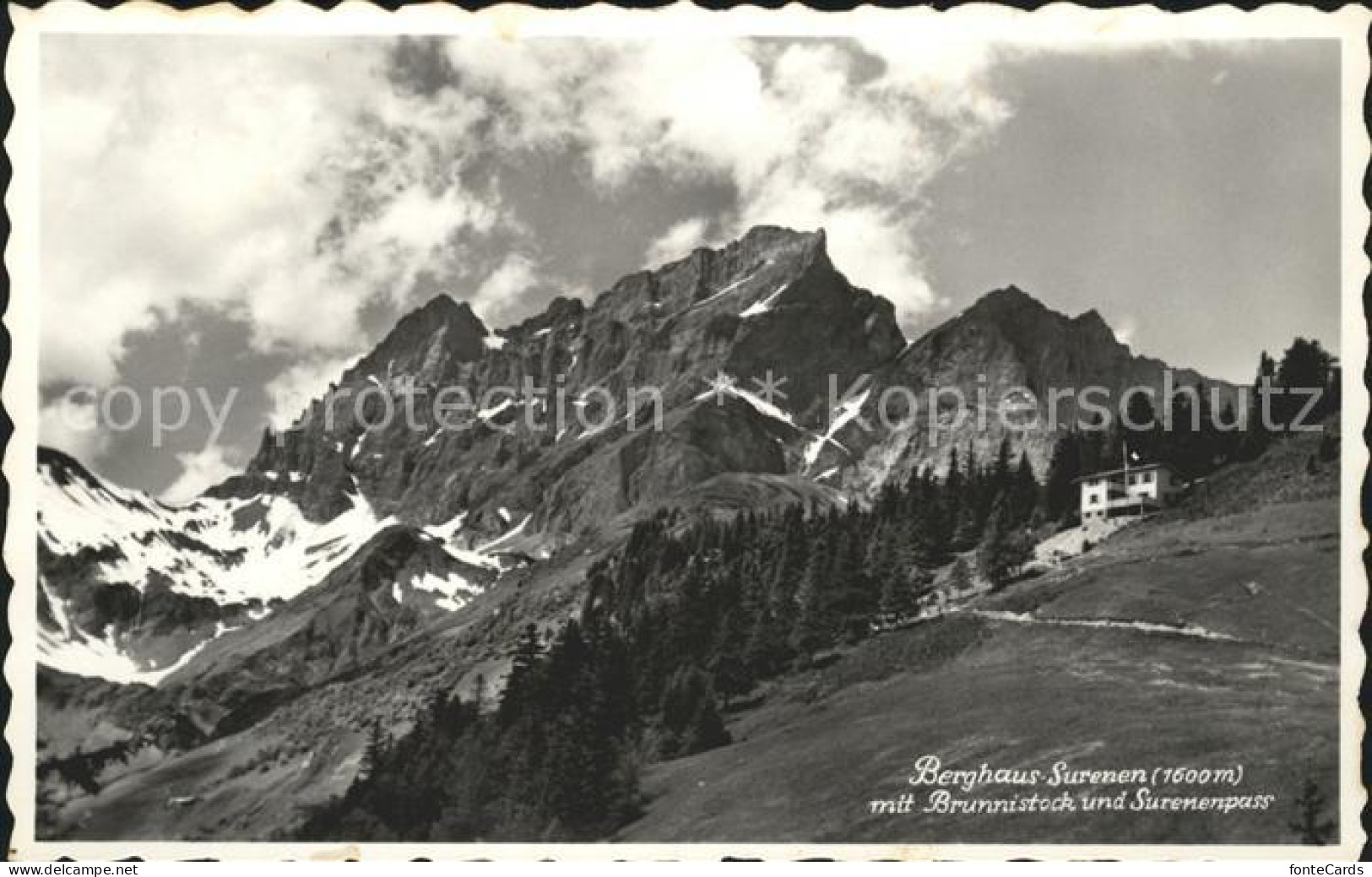 11754519 Brunni Engelberg Berghaus Surenen Mit Brunnistock Und Surenenpass  - Other & Unclassified