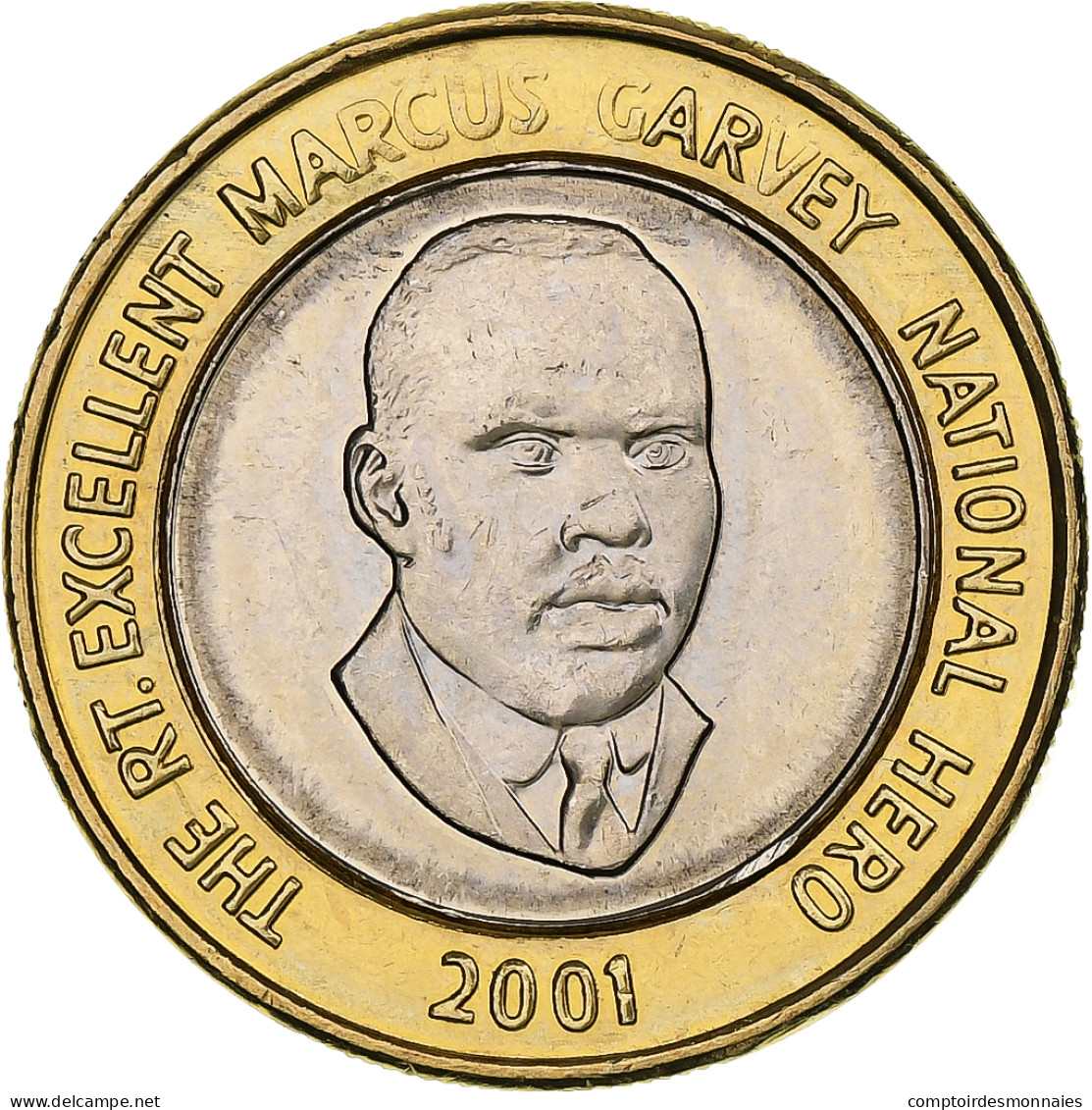 Jamaïque, 20 Dollars, Marcus Garvey, 2001, Bimétallique, SPL+, KM:182 - Jamaica