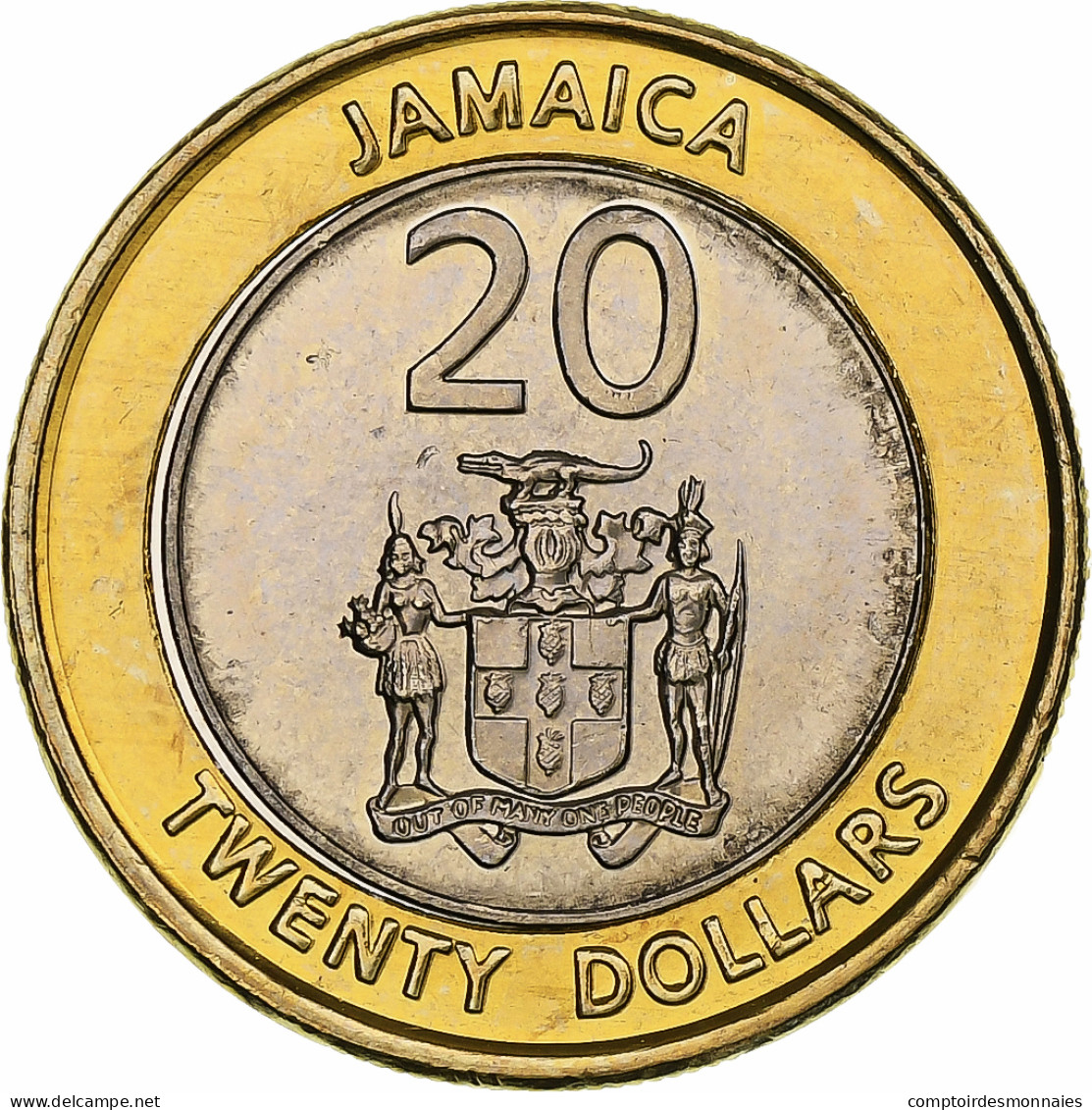 Jamaïque, 20 Dollars, Marcus Garvey, 2001, Bimétallique, SPL+, KM:182 - Jamaique