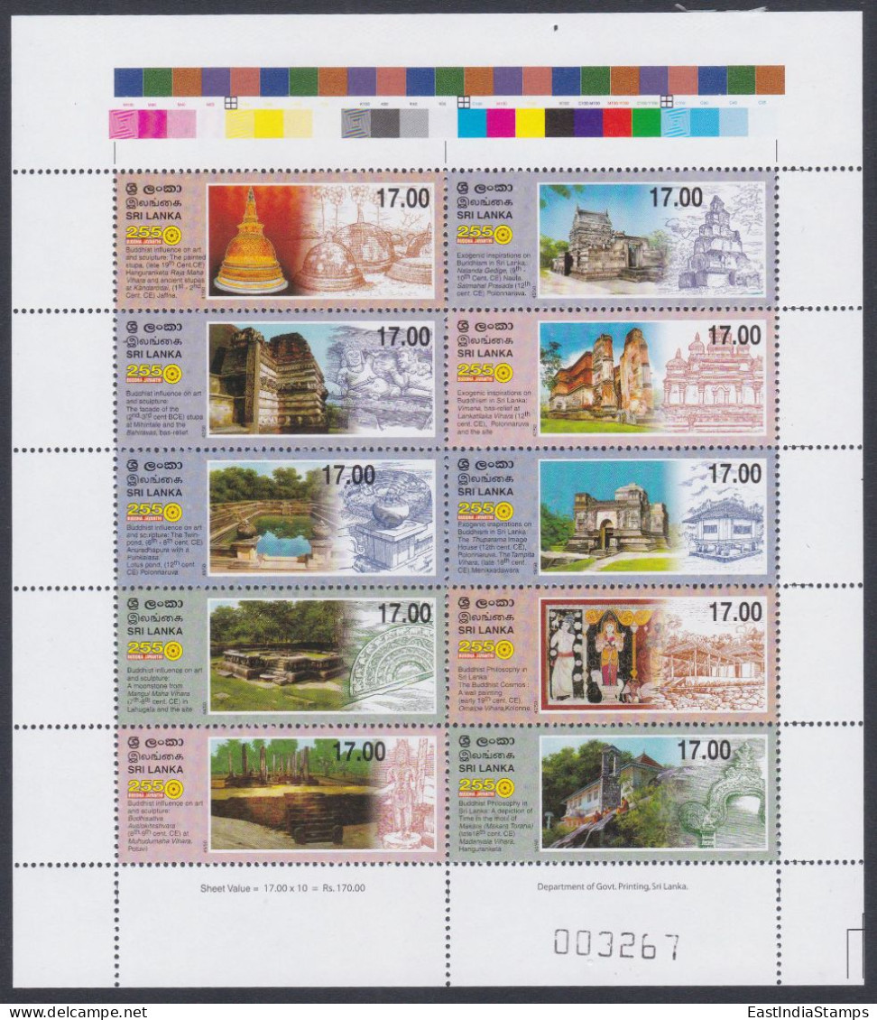 Sri Lanka Ceylon 2006 MNH MS Buddhism, Buddha, Monastary, Monk, Temple, Buddhist, Architecture, Miniature Sheet - Sri Lanka (Ceylan) (1948-...)