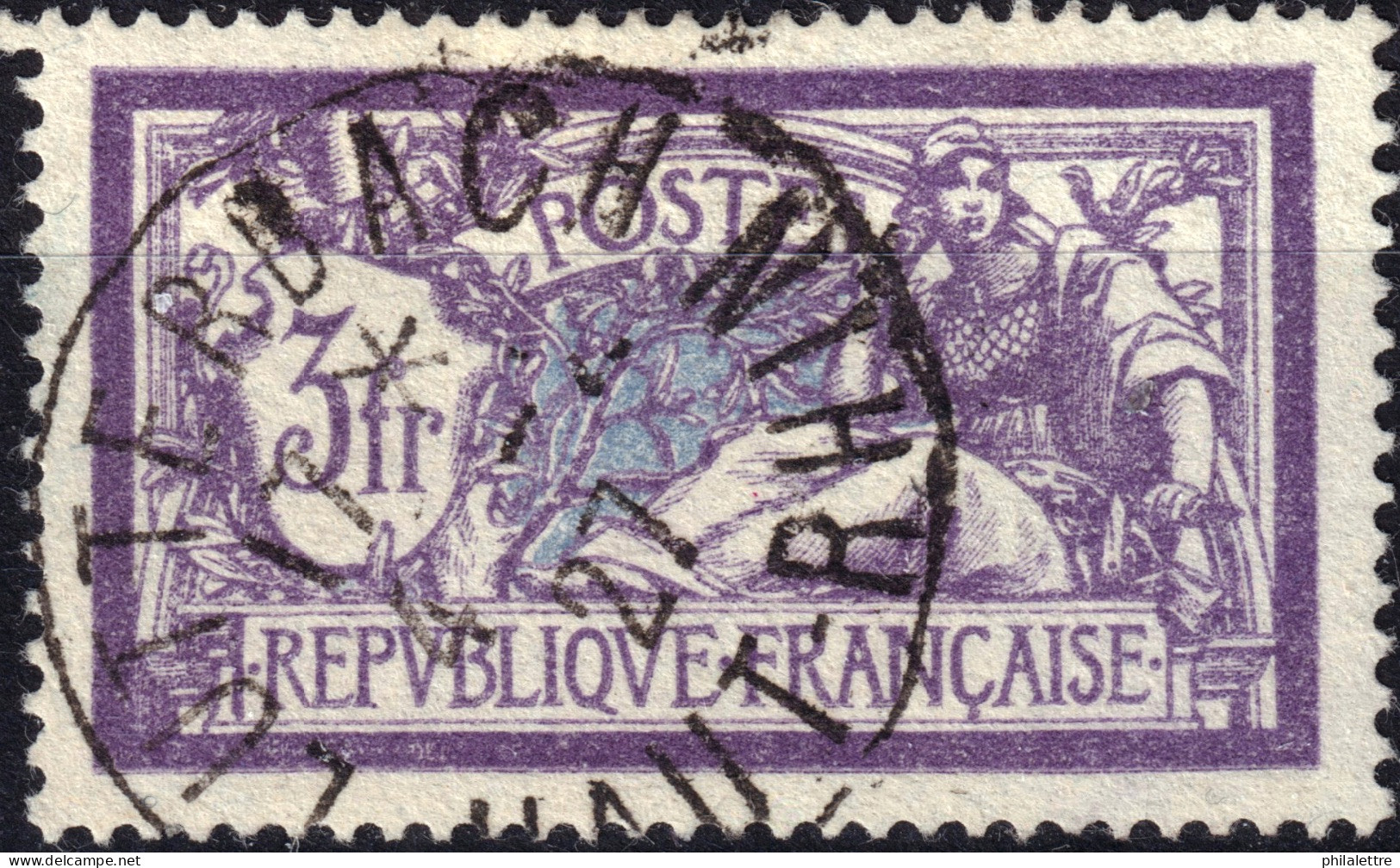 FRANCE - 1927 TàD "LUTTERBACH / HAUT-RHIN" Sur Yv.206 3fr Merson Violet & Bleu - 1900-27 Merson