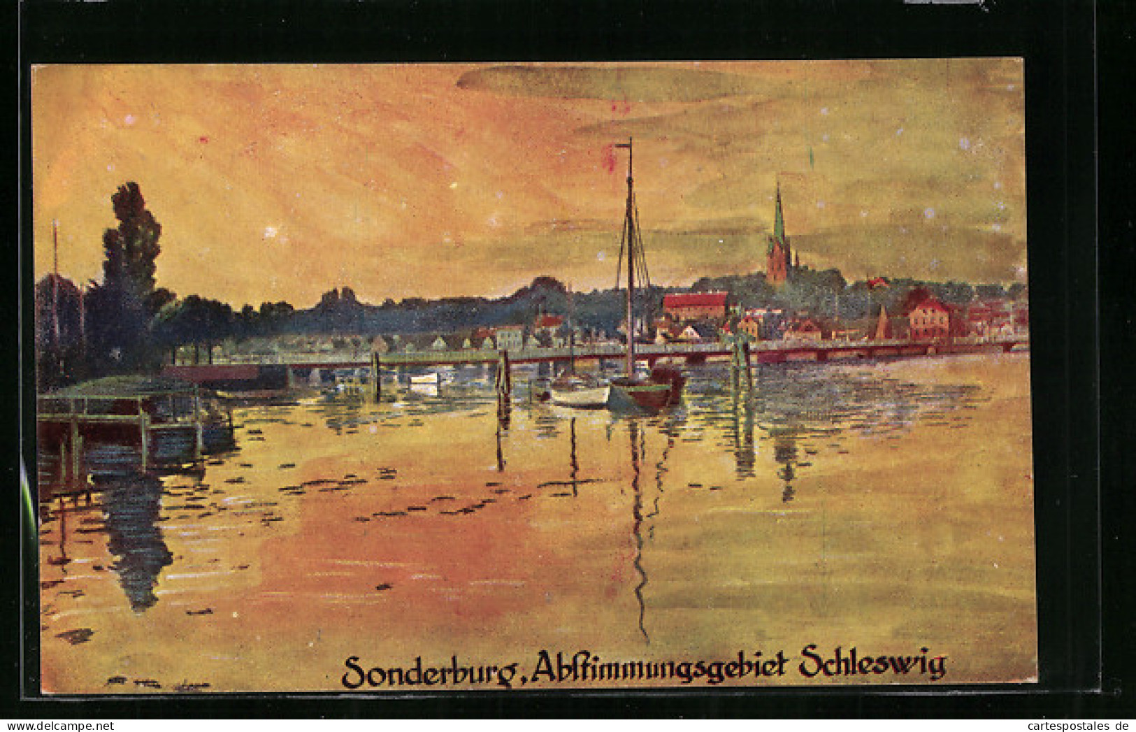 AK Sonderburg /Schleswig, Uferpartie Mit Kirche  - Danemark