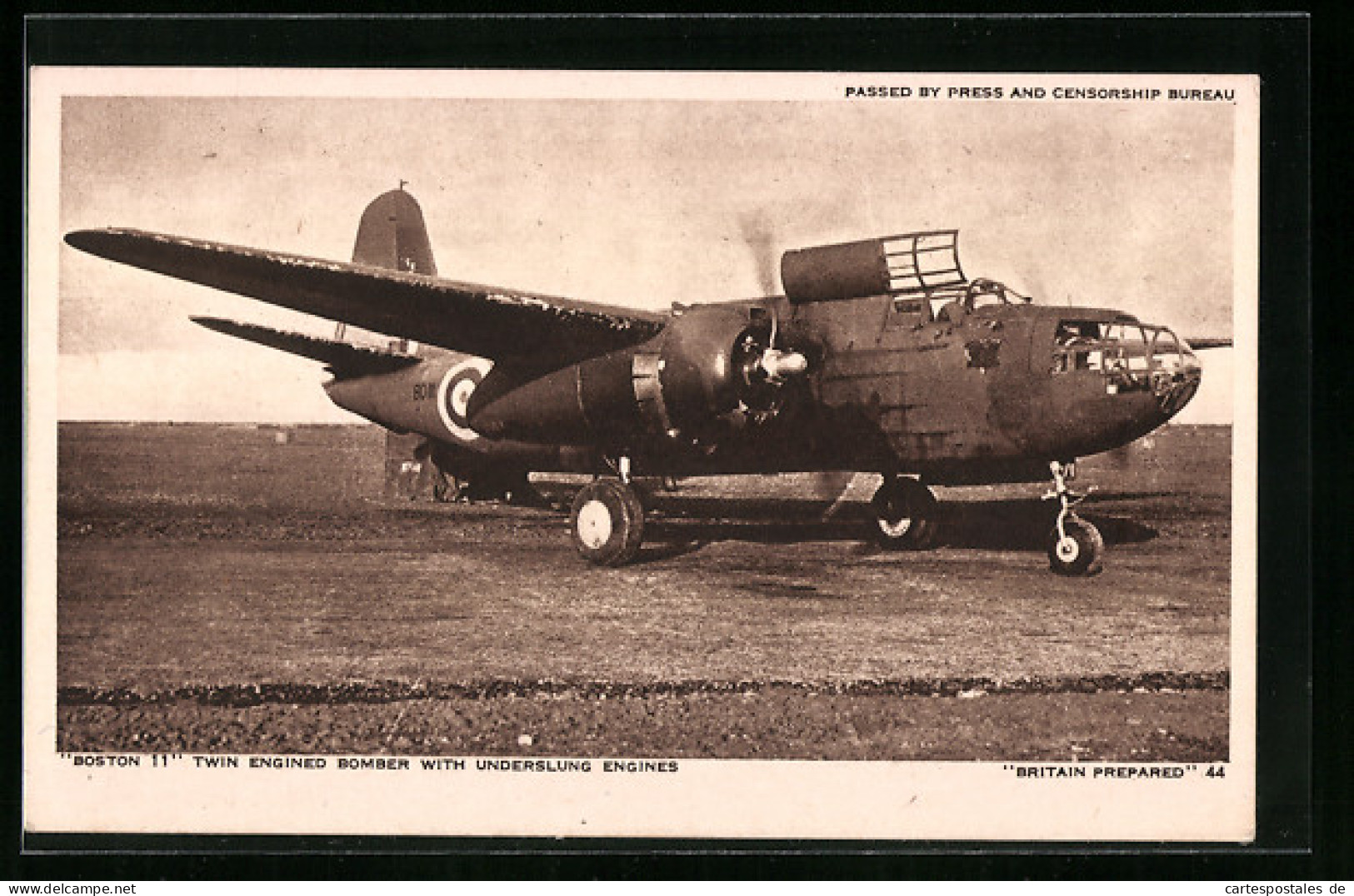 AK Flugzeug, Boston 11 Twin Engined Bomber With Underslung Engines  - 1939-1945: 2. Weltkrieg