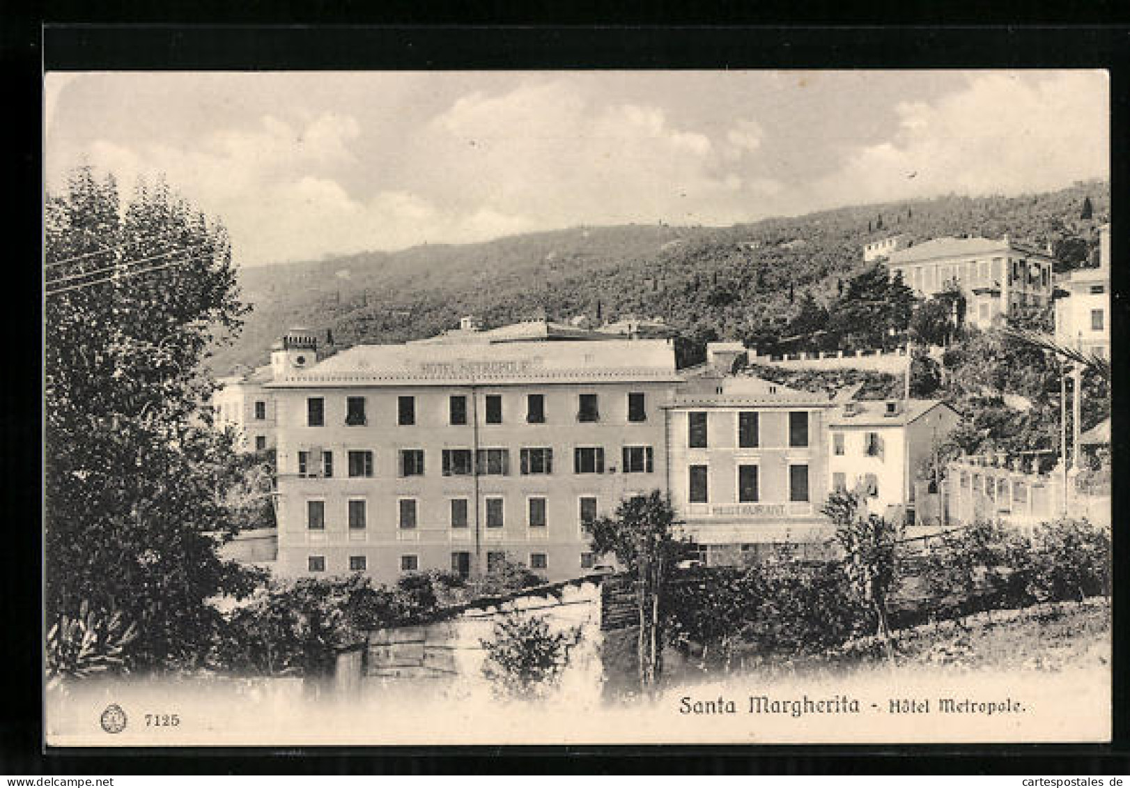 Cartolina Santa Margherita, Hôtel Metropole  - Autres & Non Classés