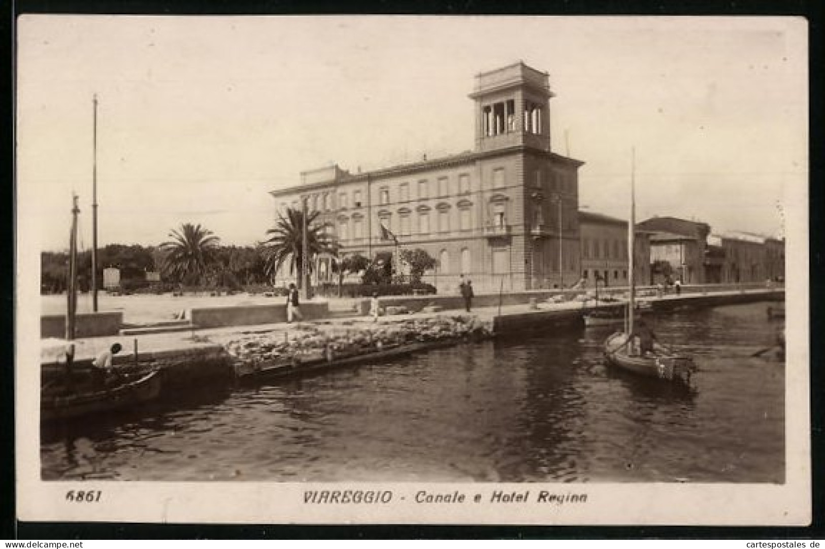 Cartolina Viareggio, Canale E Hotel Regina  - Viareggio