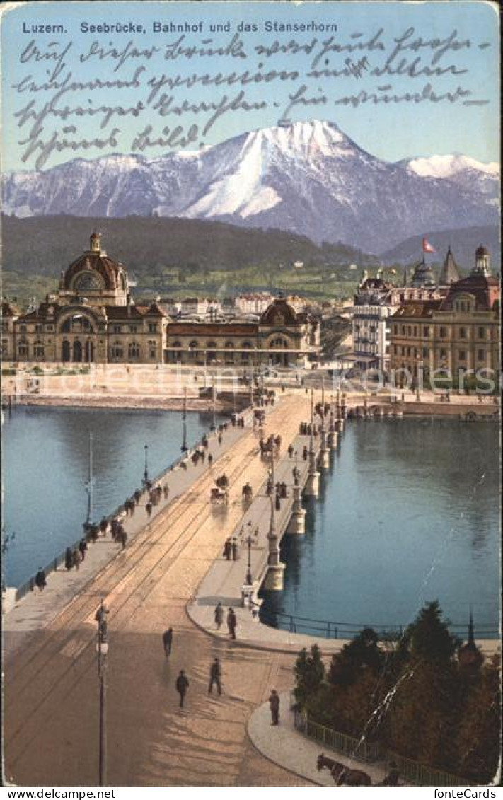 11741609 Luzern LU Seebruecke Bahnhof Und Stanserhorn Luzern - Autres & Non Classés