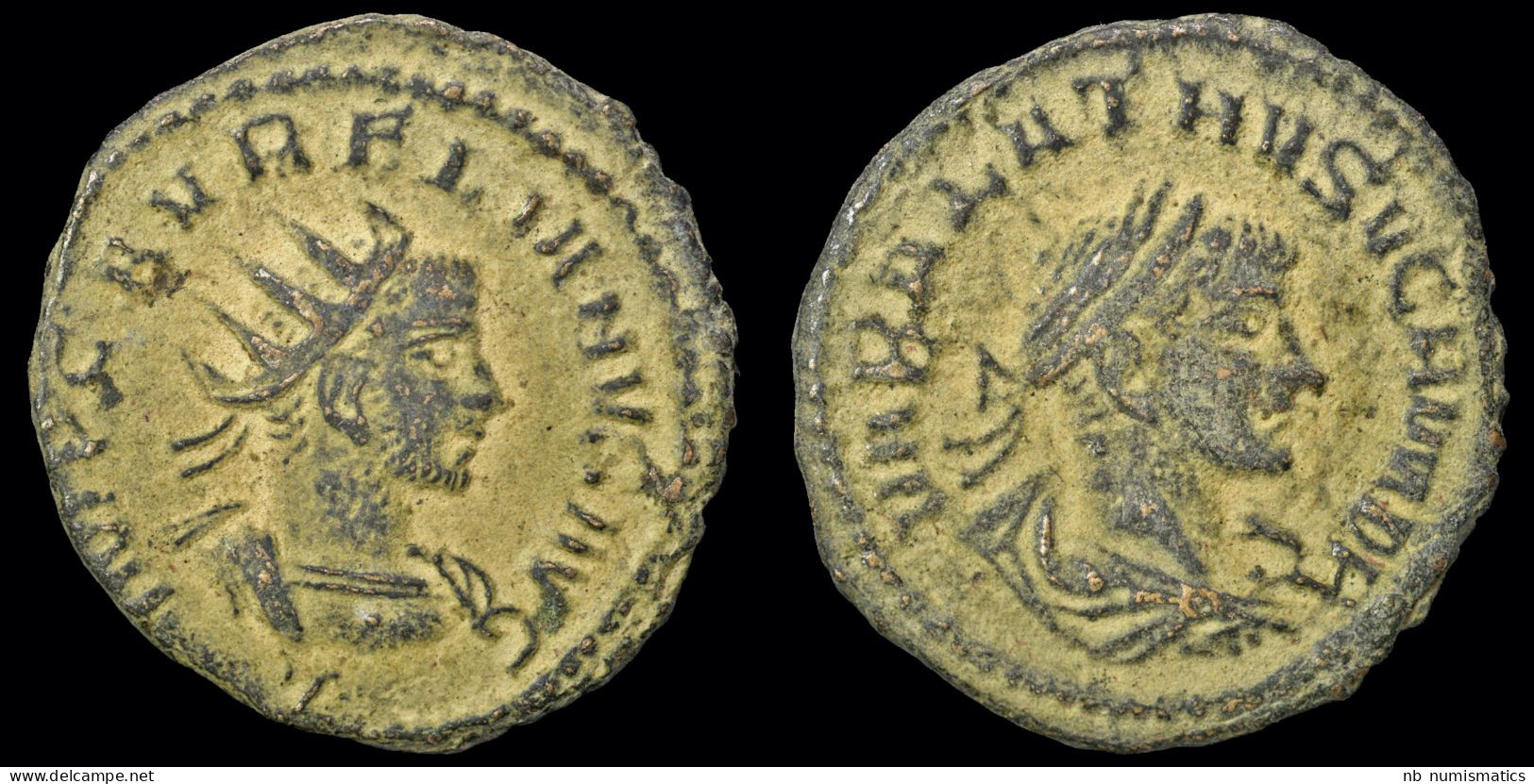 Vabalathus AE Antoninianus Vabalathus & Aurelian - L'Anarchie Militaire (235 à 284)