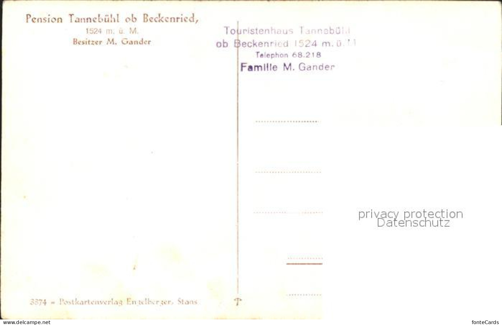 11736509 Beckenried Pension Tanneb?hl Beckenried - Autres & Non Classés