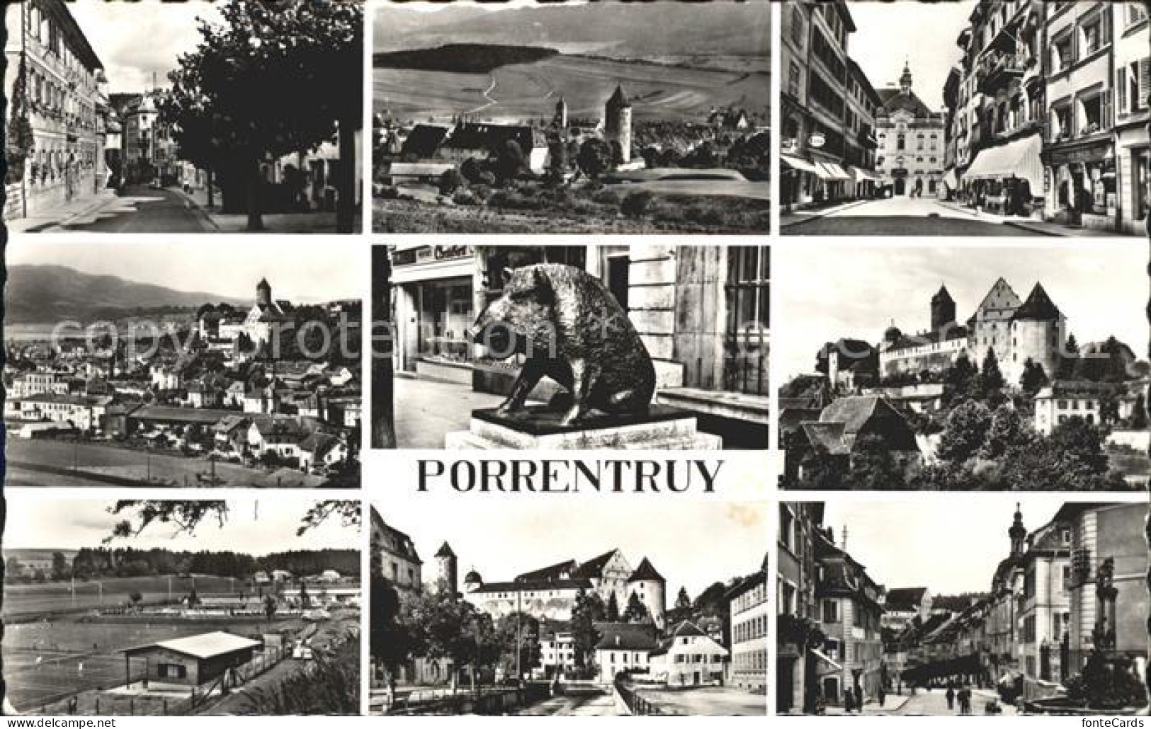 11735909 Porrentruy Orts Und Teilansichten Strassenpartien Chateau Wildschwein P - Autres & Non Classés