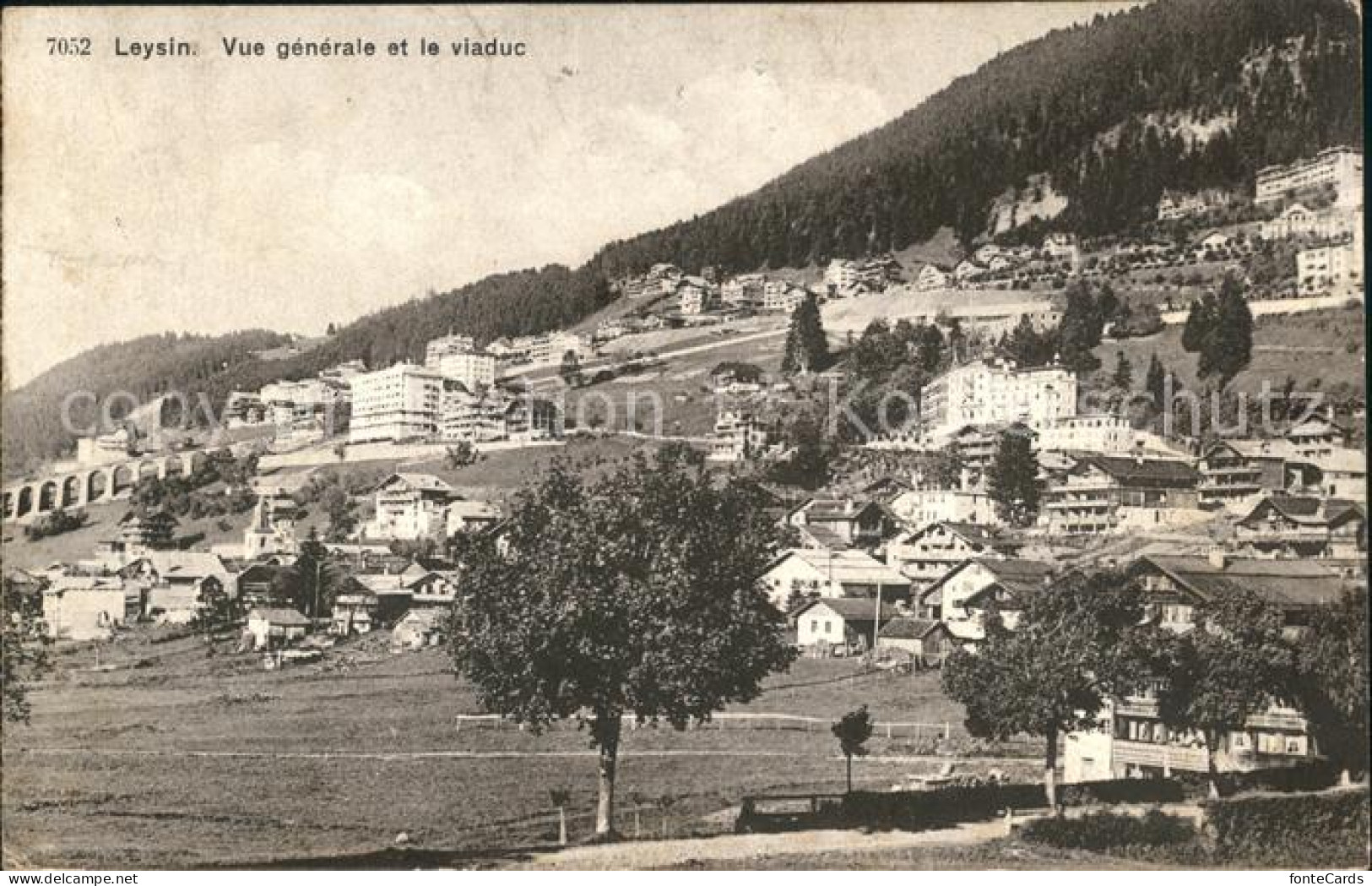 11733599 Leysin Vue Generale Et Le Viaduc Leysin - Sonstige & Ohne Zuordnung