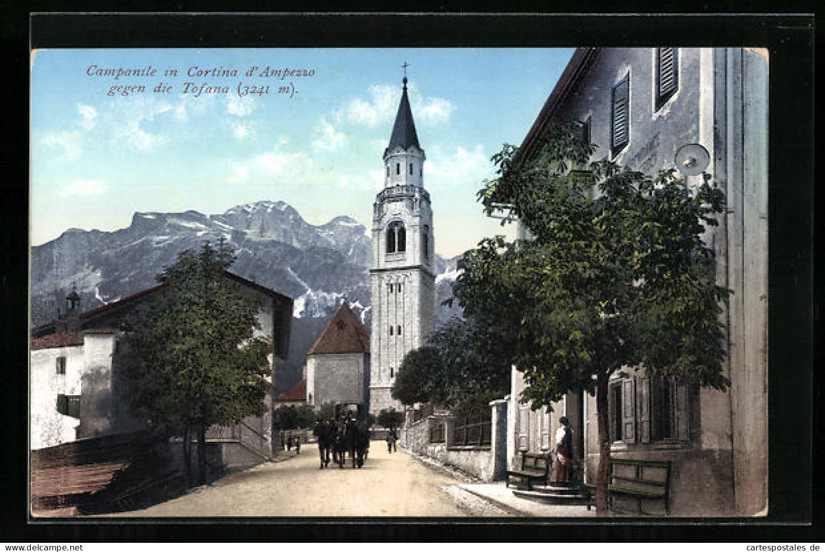 Cartolina Cortina D`Ampezzo, Campanile Gegen Die Tofana  - Sonstige & Ohne Zuordnung