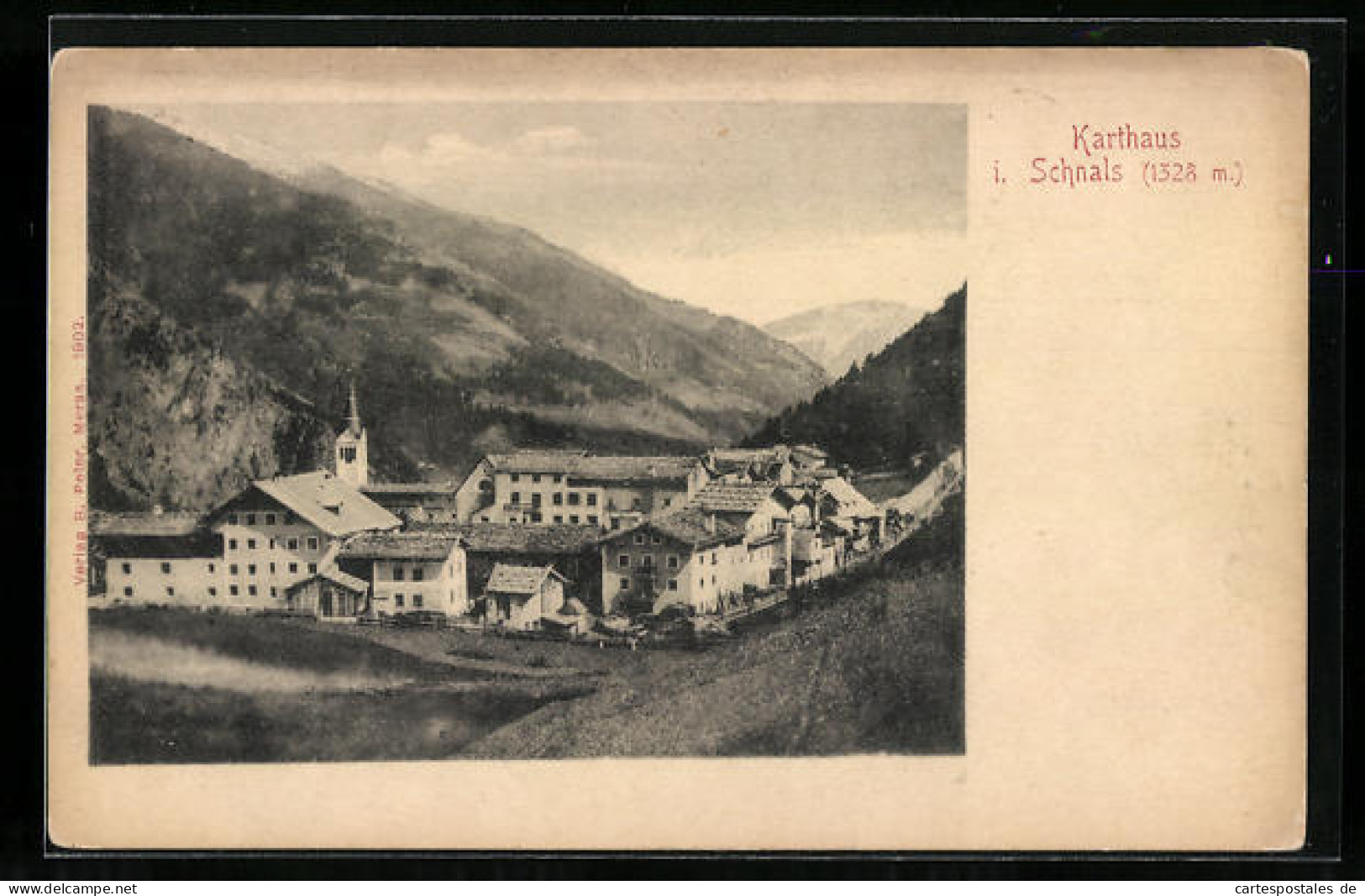 Cartolina Karthaus I. Schnals, Ortsansicht Mit Umland  - Other & Unclassified