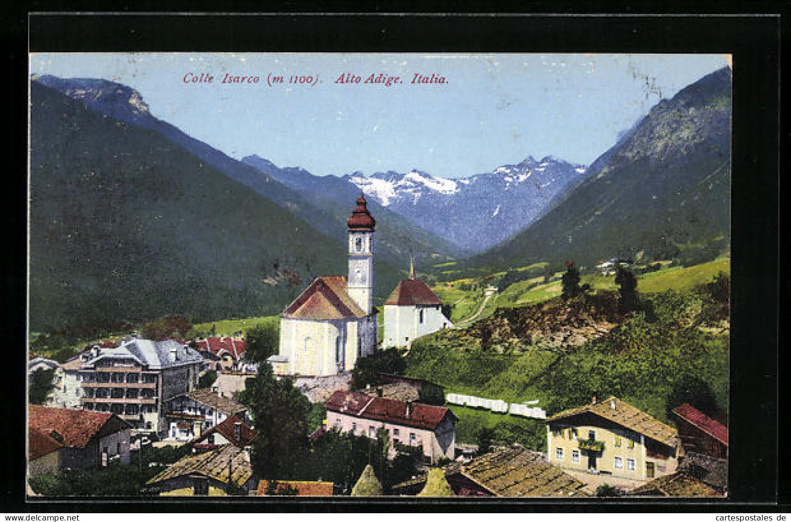 Cartolina Colle Isarco, Teilansicht Mit Kirche  - Sonstige & Ohne Zuordnung