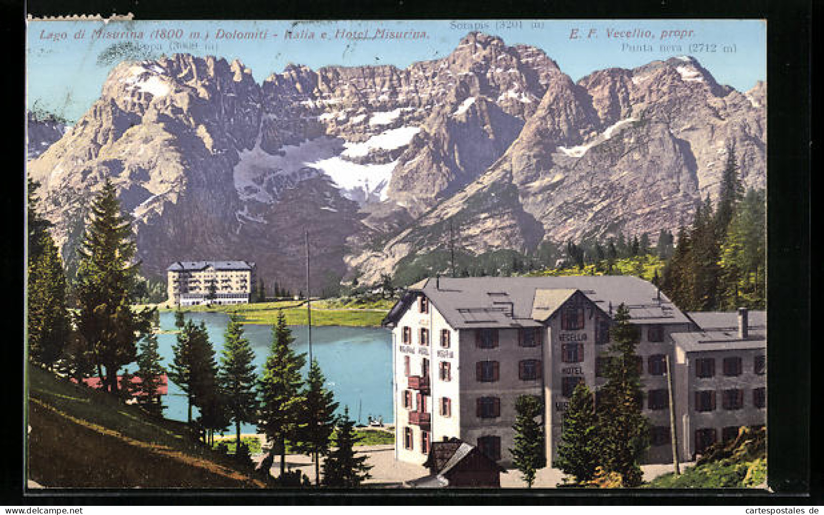 Cartolina Misurina, Hotel Misurina, Lago Di Misurina  - Sonstige & Ohne Zuordnung