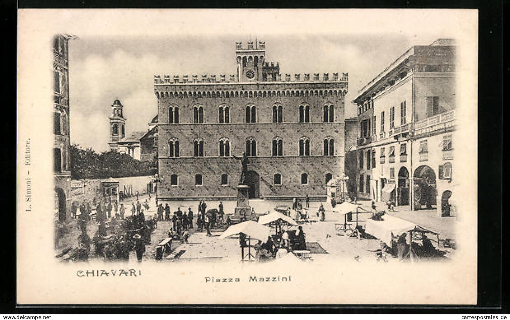 Cartolina Chiavari, Piazza Mazzini  - Autres & Non Classés