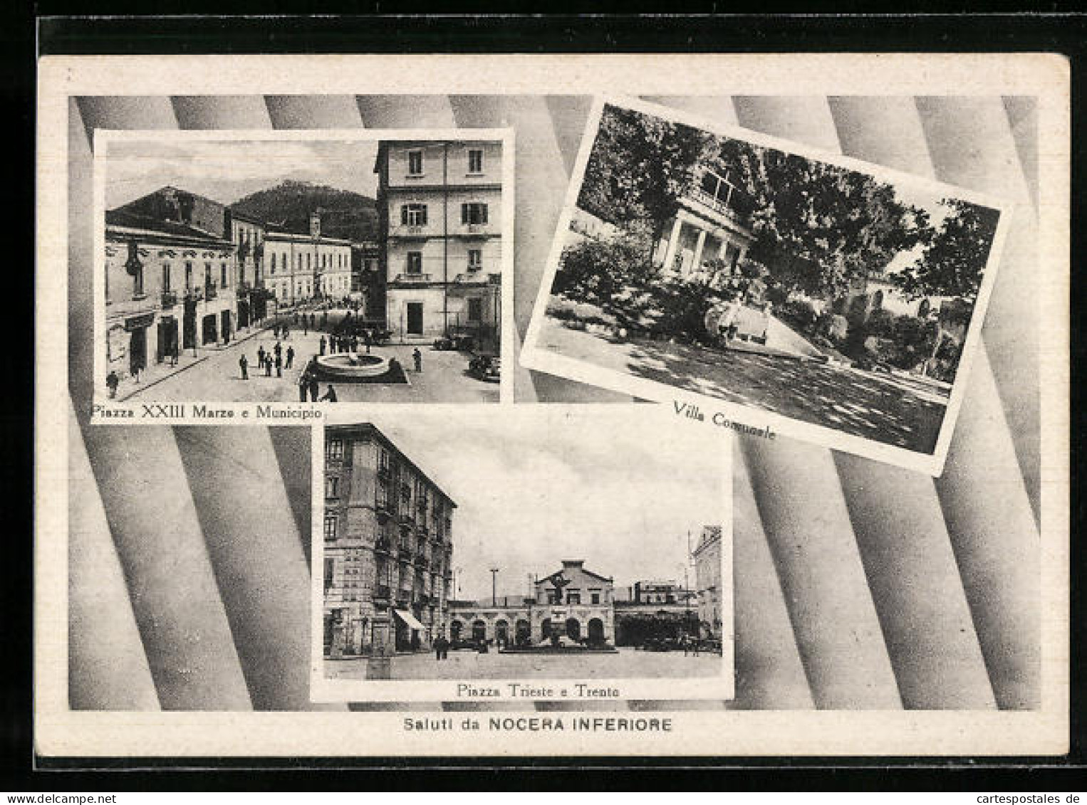 Cartolina Nocera Inferiore, Villa Comunale, Piazza XXIII Marzo Municipio  - Other & Unclassified
