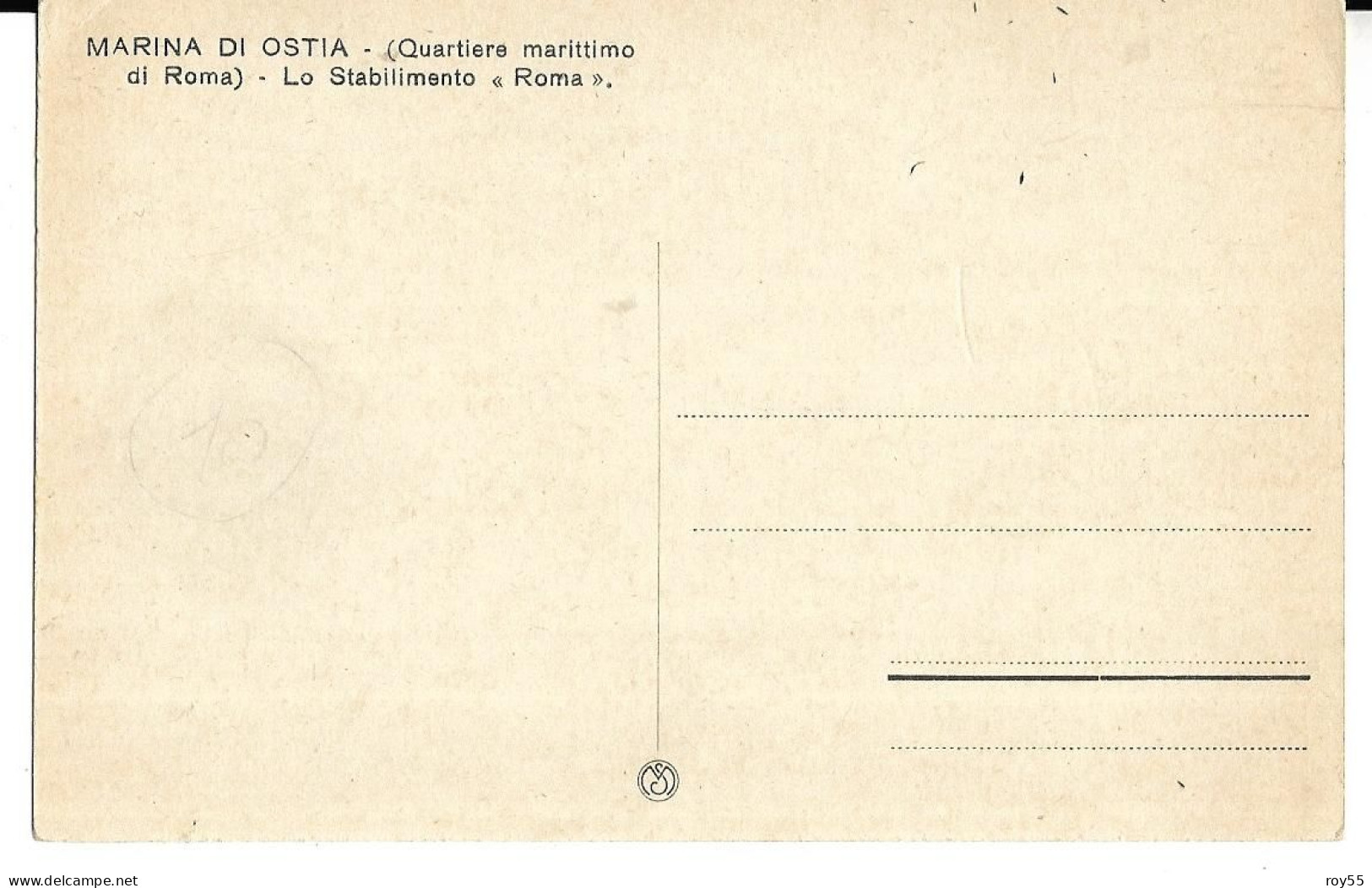 Lazio-roma-marina Di Ostia Frazione Di Roma Stabilimento Roma Differente Veduta Animatissima Anni 20 30 (f.picc/v.retro) - Sonstige & Ohne Zuordnung