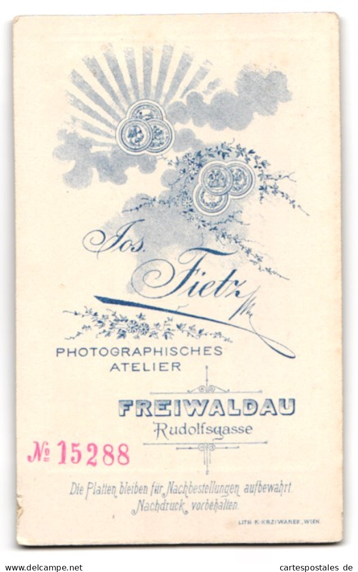 Fotografie Fietz, Freiwaldau, Rudolfsgasse, Gestandener Herr Im Anzug  - Personnes Anonymes