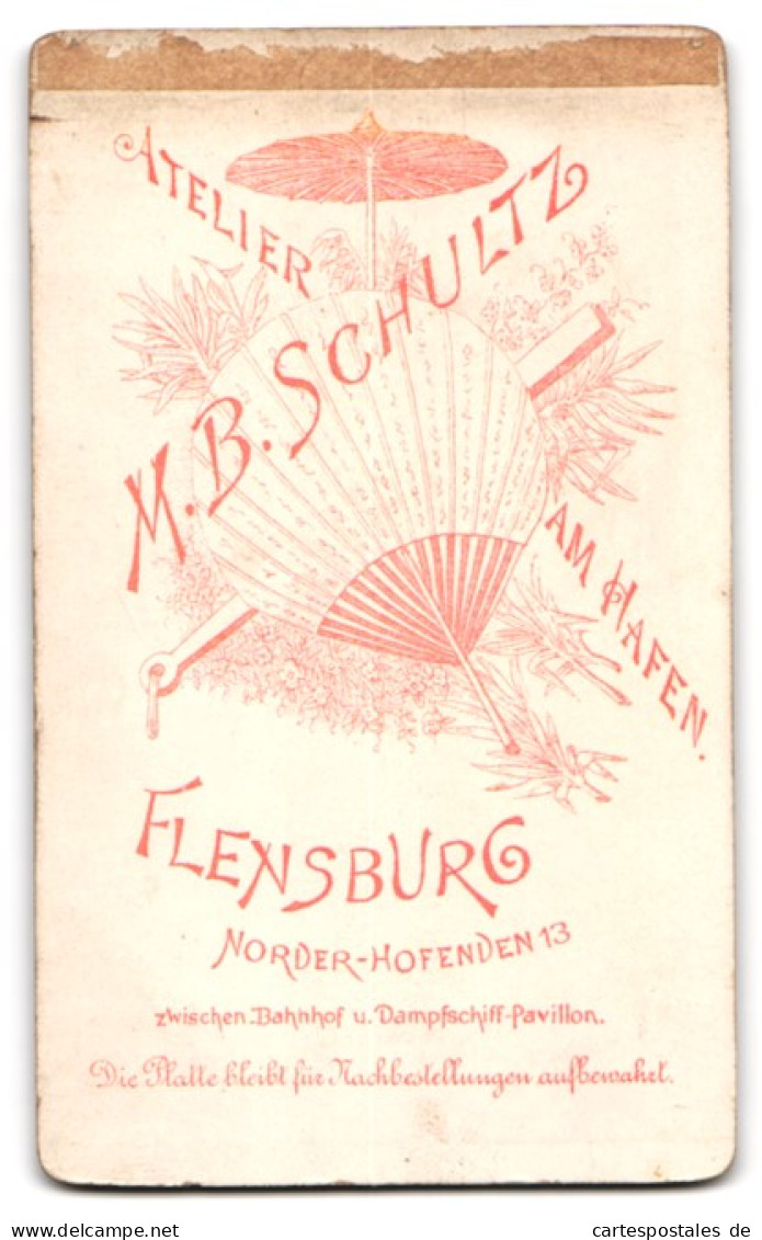 Fotografie M. B. Schultz, Flensburg, Norder-Hofenden 13, Apartes Fräulein Im Taillierten Kleid  - Personnes Anonymes