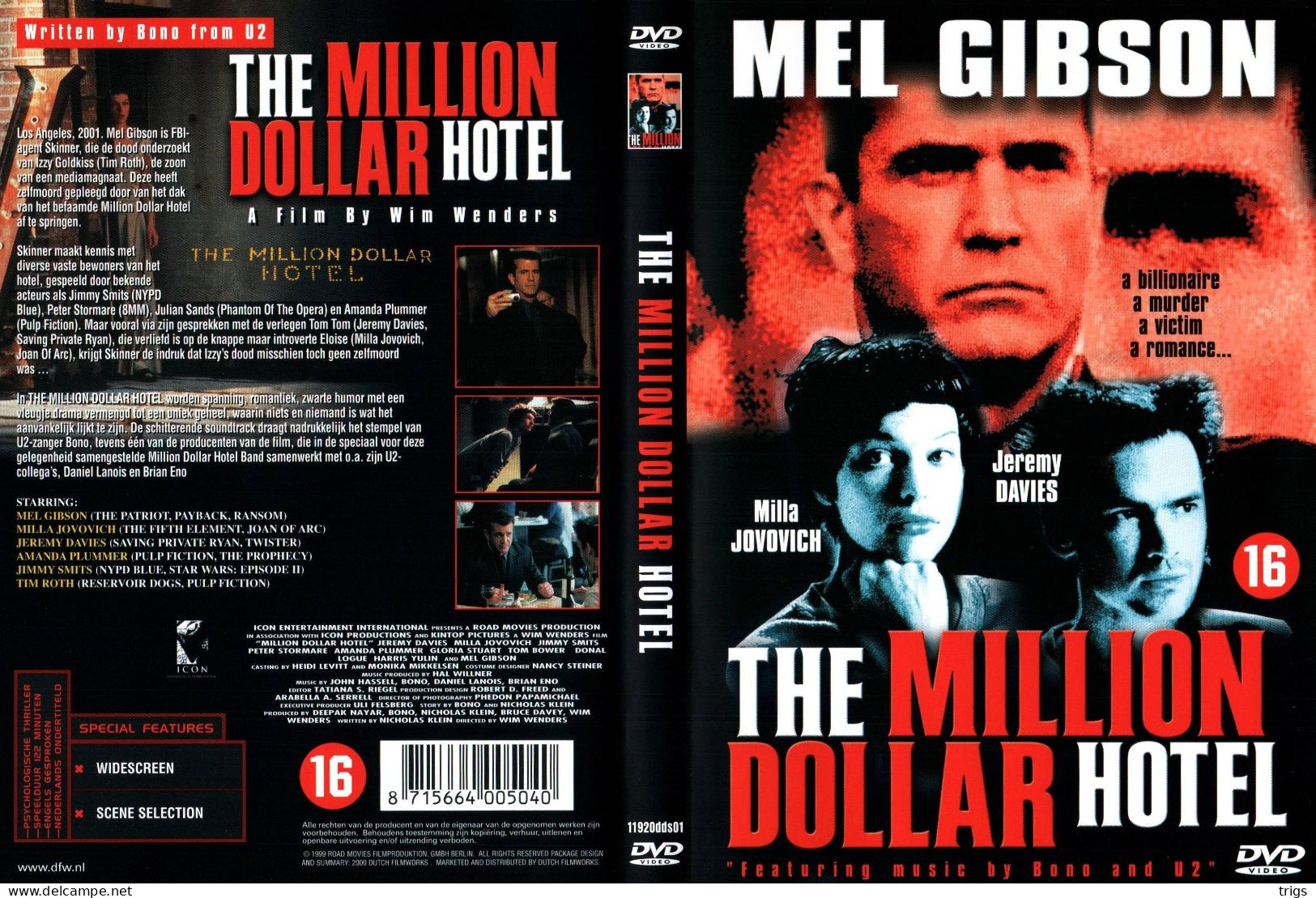 DVD - The Million Dollar Hotel - Politie & Thriller