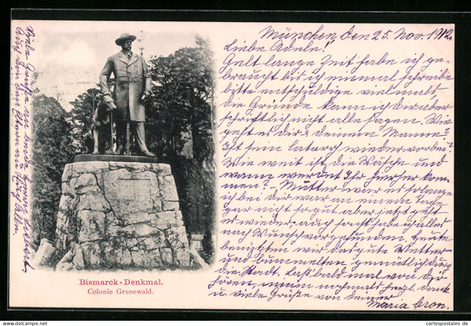 AK Berlin-Grunewald, Bismarck-Denkmal In Der Colonie Grunewald  - Grunewald