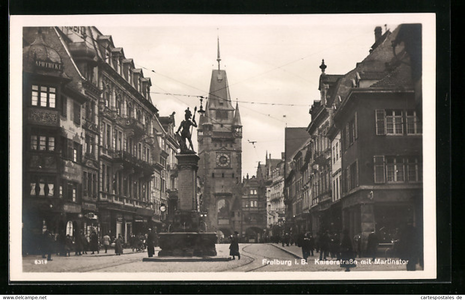 AK Freiburg I. B., Kaiserstrasse Mit Martinstor Und Brunnen  - Freiburg I. Br.