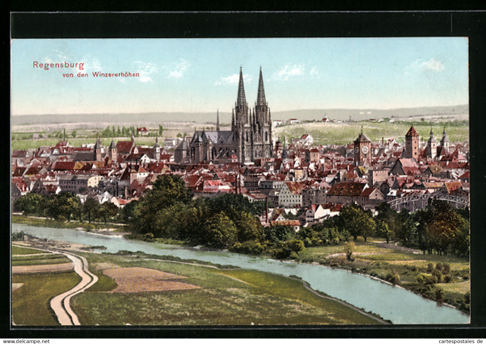 AK Regensburg, Teilansicht Mit Kirche Von Den Winzererhöhen  - Regensburg