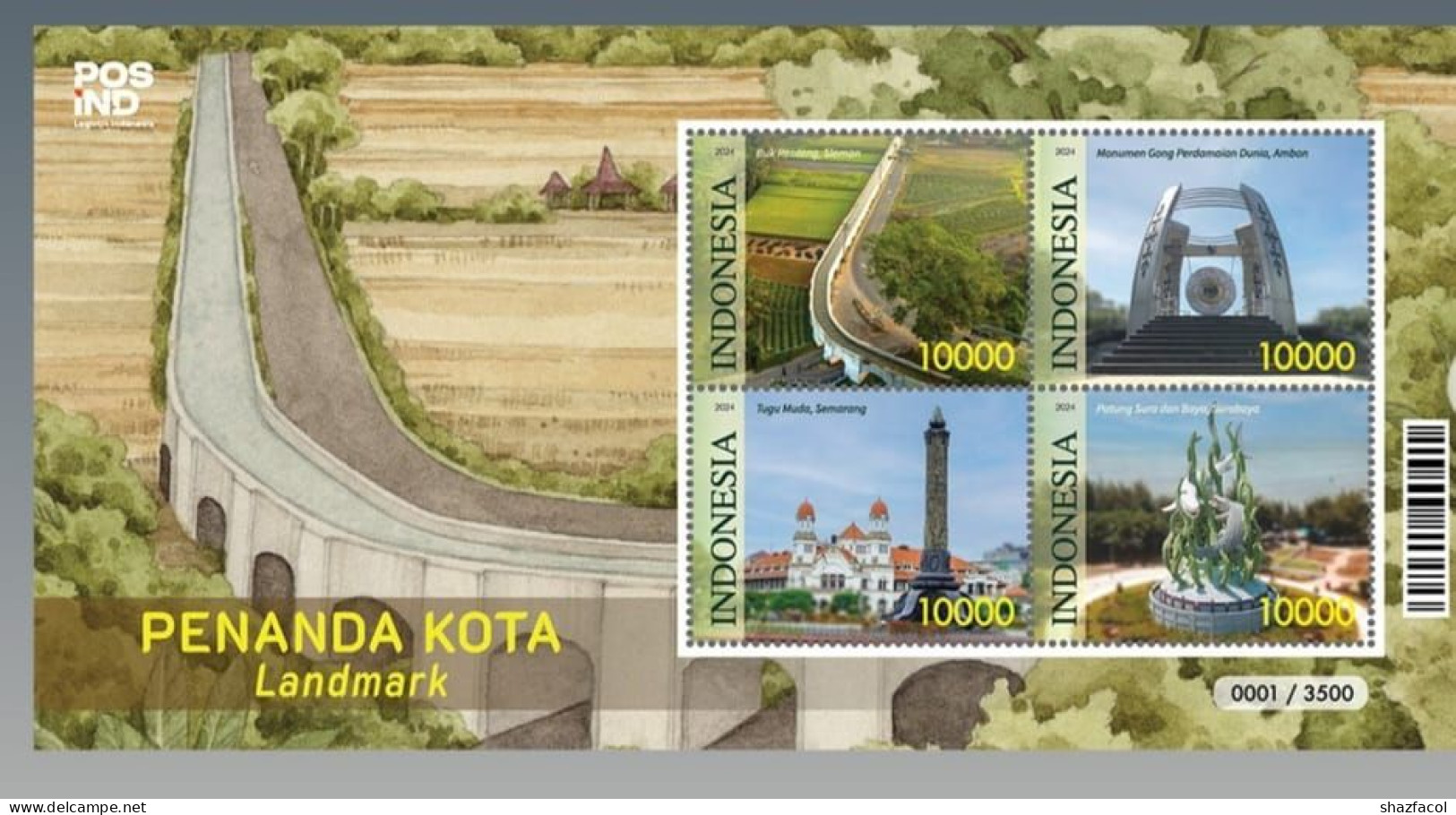 Indonesia Indonesie 2024 Stamp Miniature Sheet MS Land Mark Penanda Kota New - Indonésie