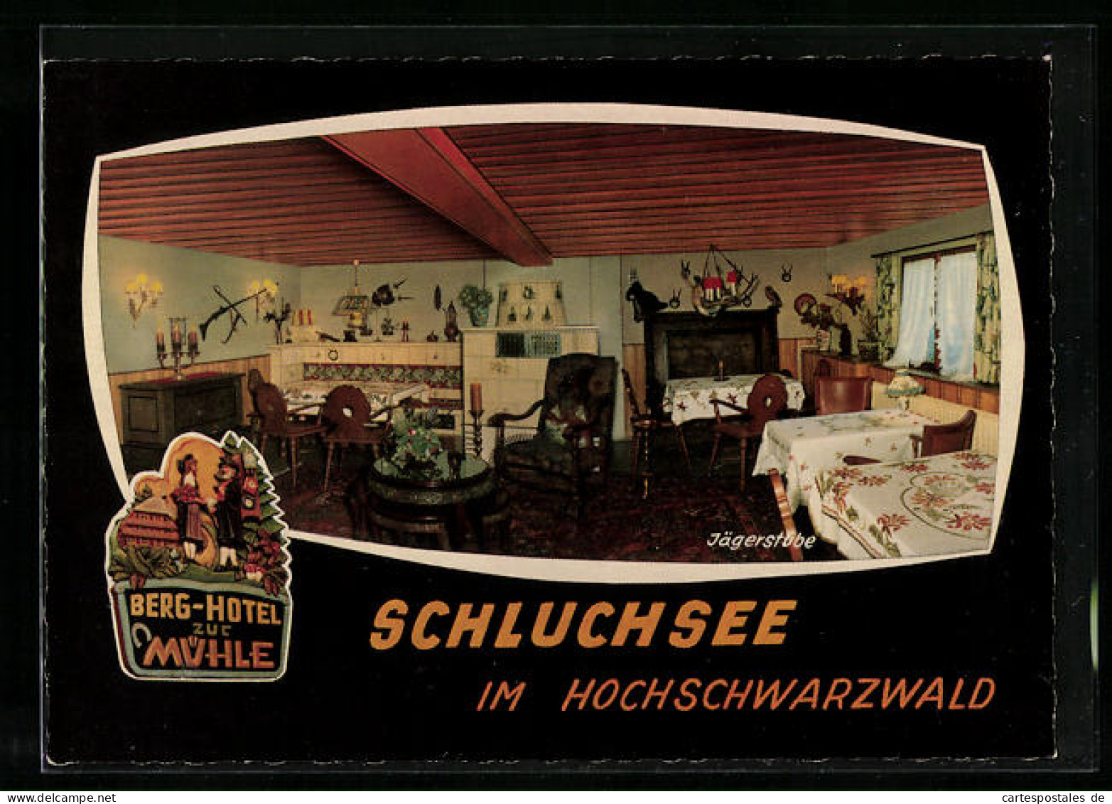 AK Schluchsee Im Hochschwarzwald, Berg-Hotel Zur Mühle, Jägerstube  - Schluchsee