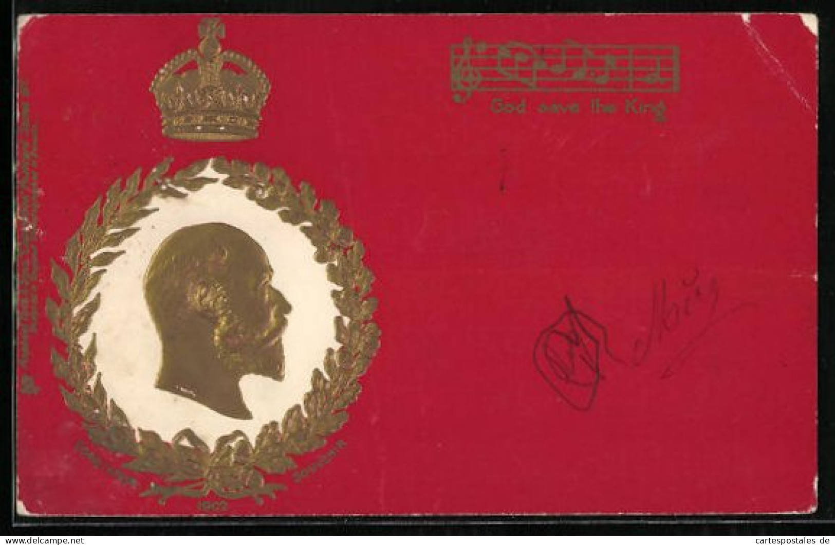 Embossed Pc All Days Of Glory, Joy And Happiness!, Coronation 1902, König Von England  - Familles Royales