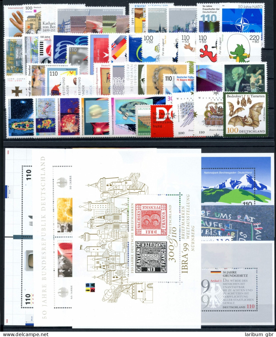 BRD Bund Jahrgang 1999 Jede MiNr 1x Mit Block Postfrisch #BRD-XX-1999 - Other & Unclassified