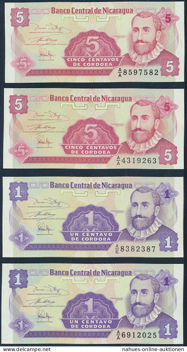 8 Geldscheie Banknoten Nicaragua P167-P170 1990/91 Bankfrisch UNC - Other & Unclassified