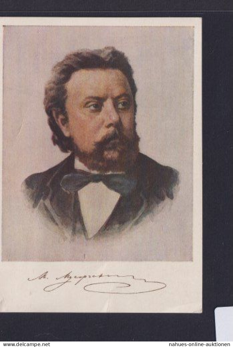 Rußland Modest Petrowitsch Mussorgski Ansichtskarte Musik Komponist - Musique