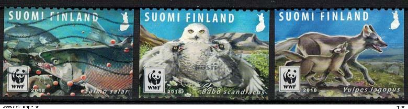 2018 Finland, WWF Endangared Species M 2563-5, Complete Used Set. - Oblitérés